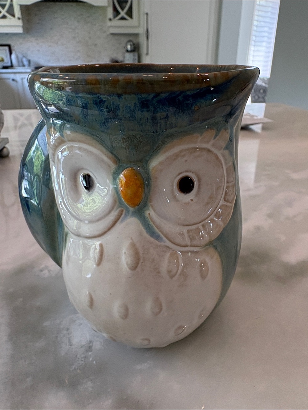 Giftcraft Bohemian Owl Ceramic Coffee Mug Cup 3D BlueGreen  Cottagecore Boho